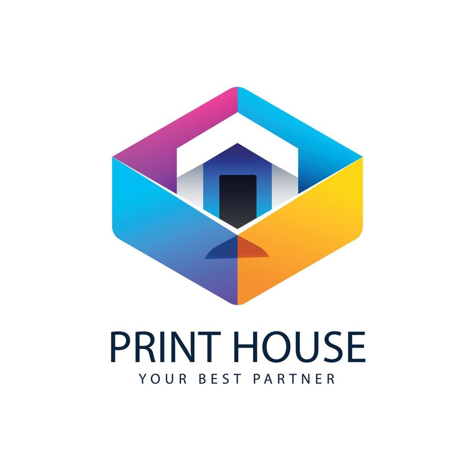 Gradient printing house Logo vector