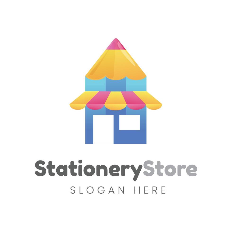 stationery store logo design template vector