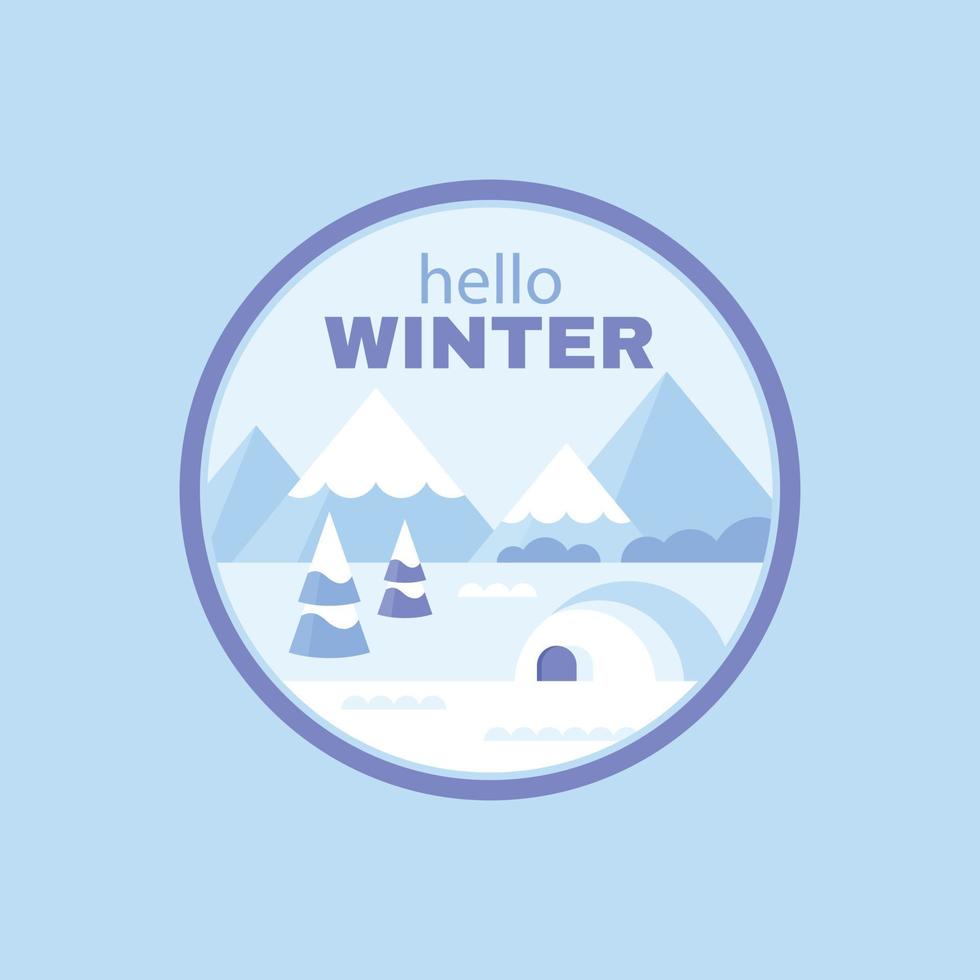 diseño de plantilla de logotipo de invierno plano vector