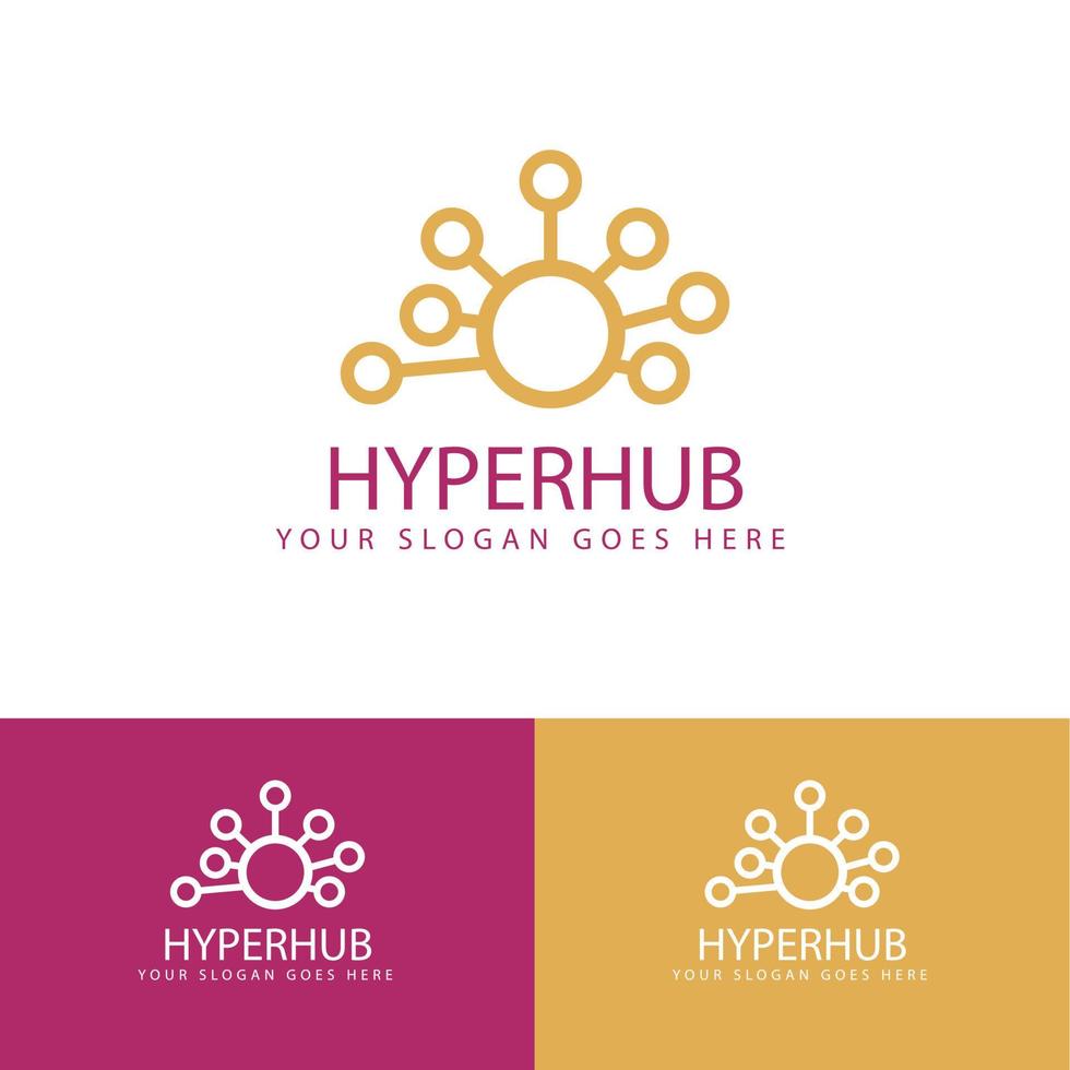 hub logo design template vector