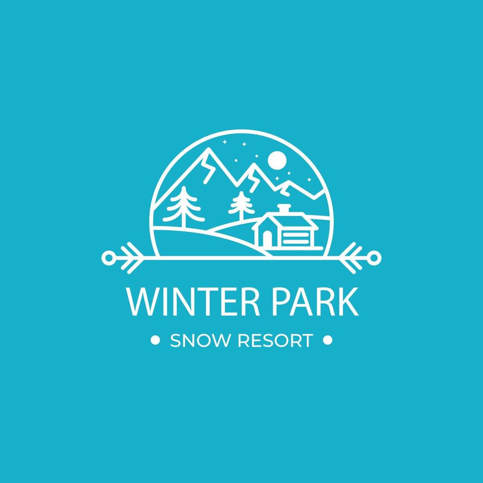 flat winter logo template design vector