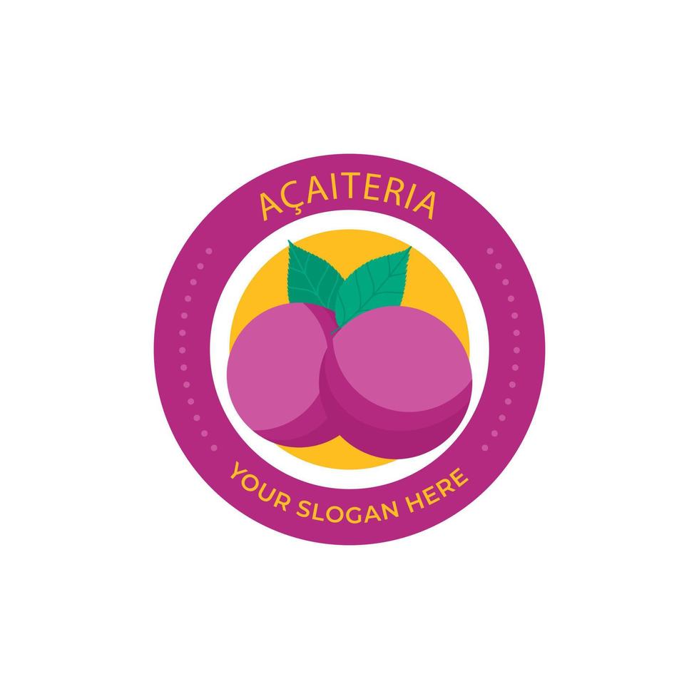 hand drawn acaiteria logo template vector