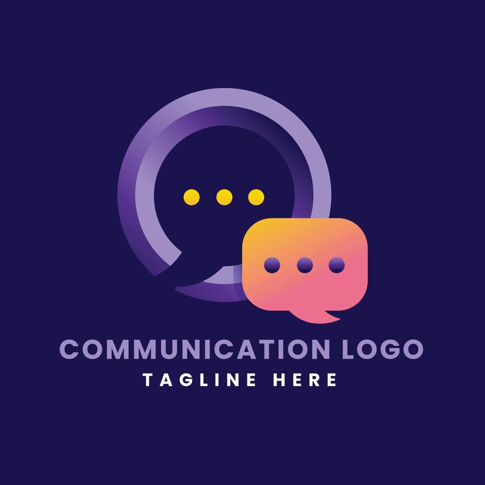 communication logo template design vector