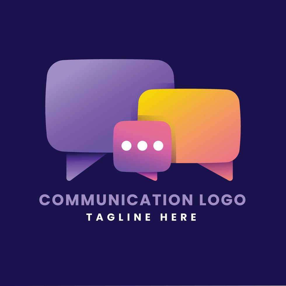 communication logo template design vector