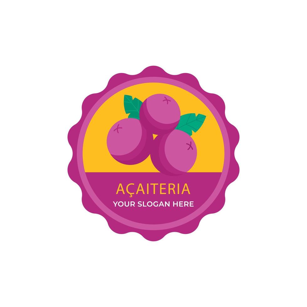 plantilla de logotipo de acaiteria dibujada a mano vector