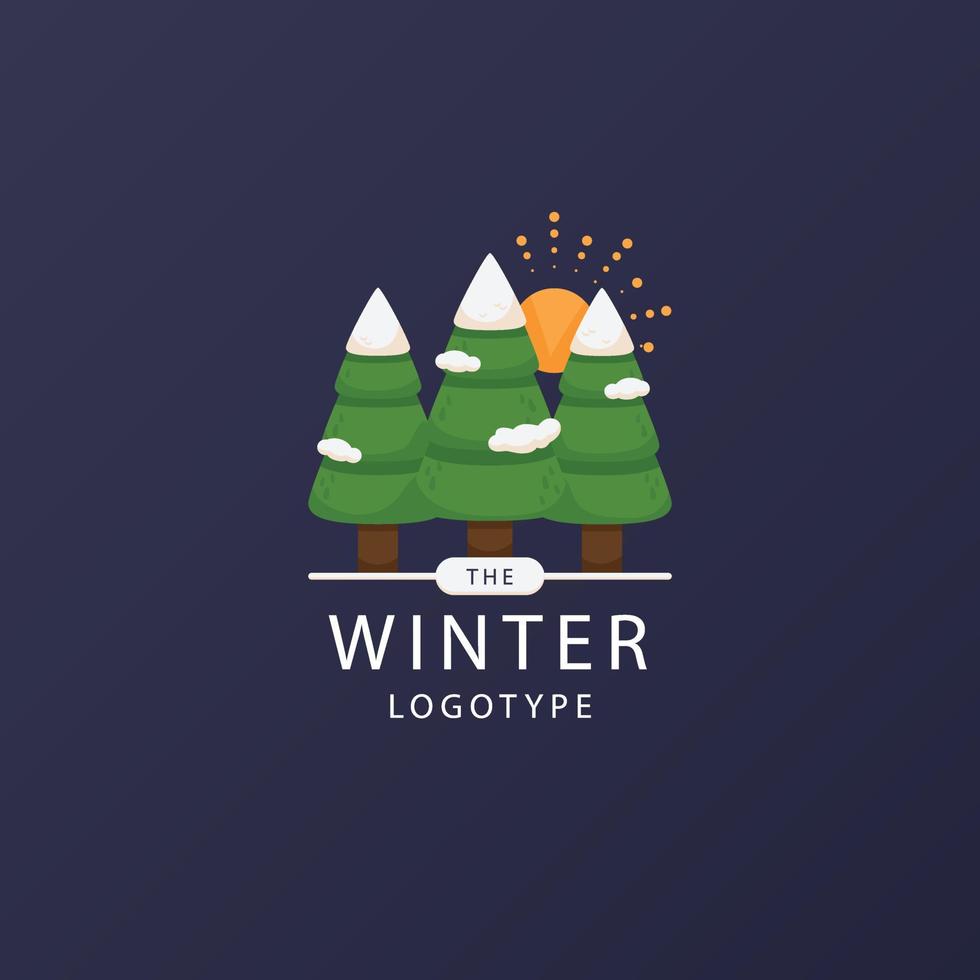 flat winter logo template design vector