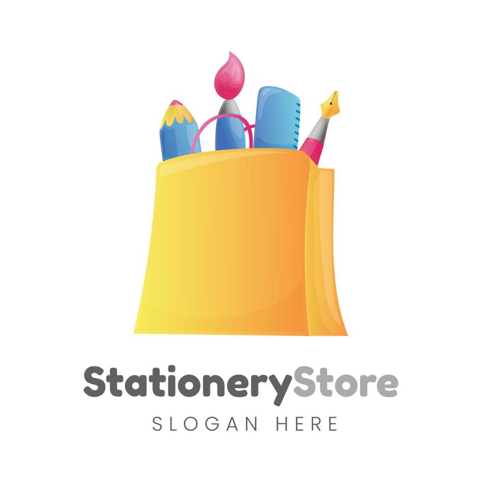 stationery store logo design template vector