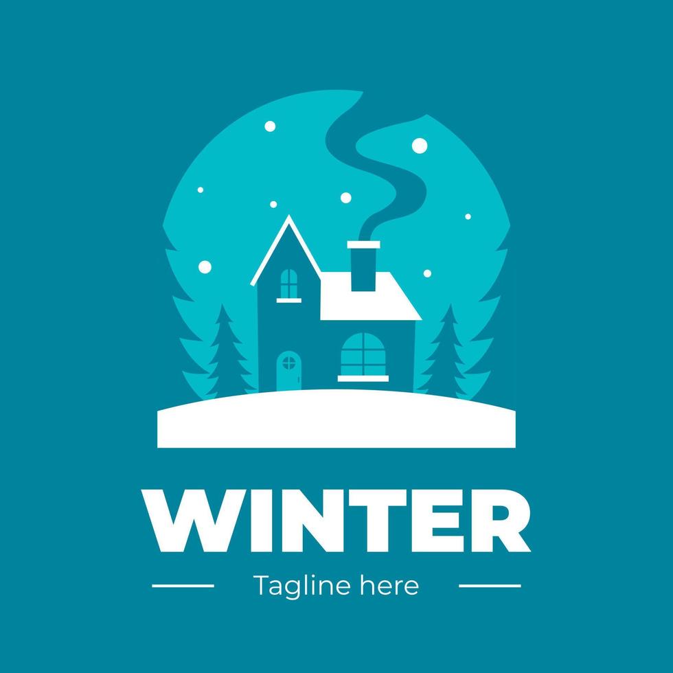 flat winter logo template design vector