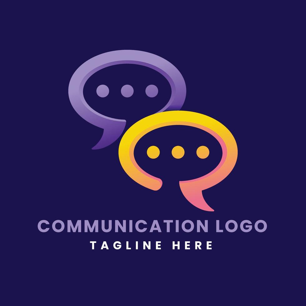 communication logo template design vector