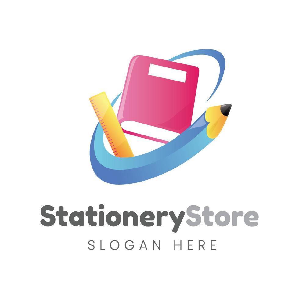 stationery store logo design template vector