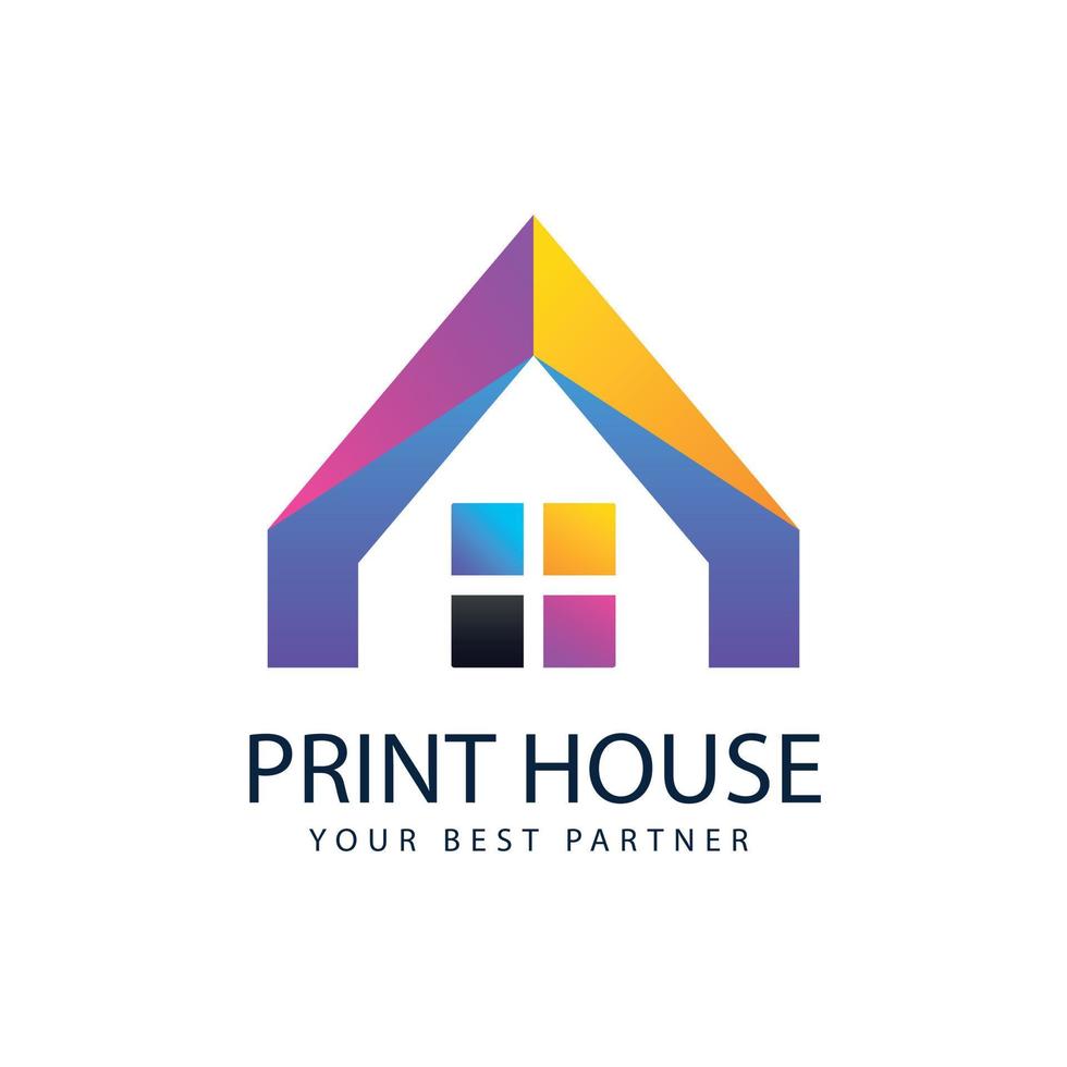 Gradient printing house Logo vector