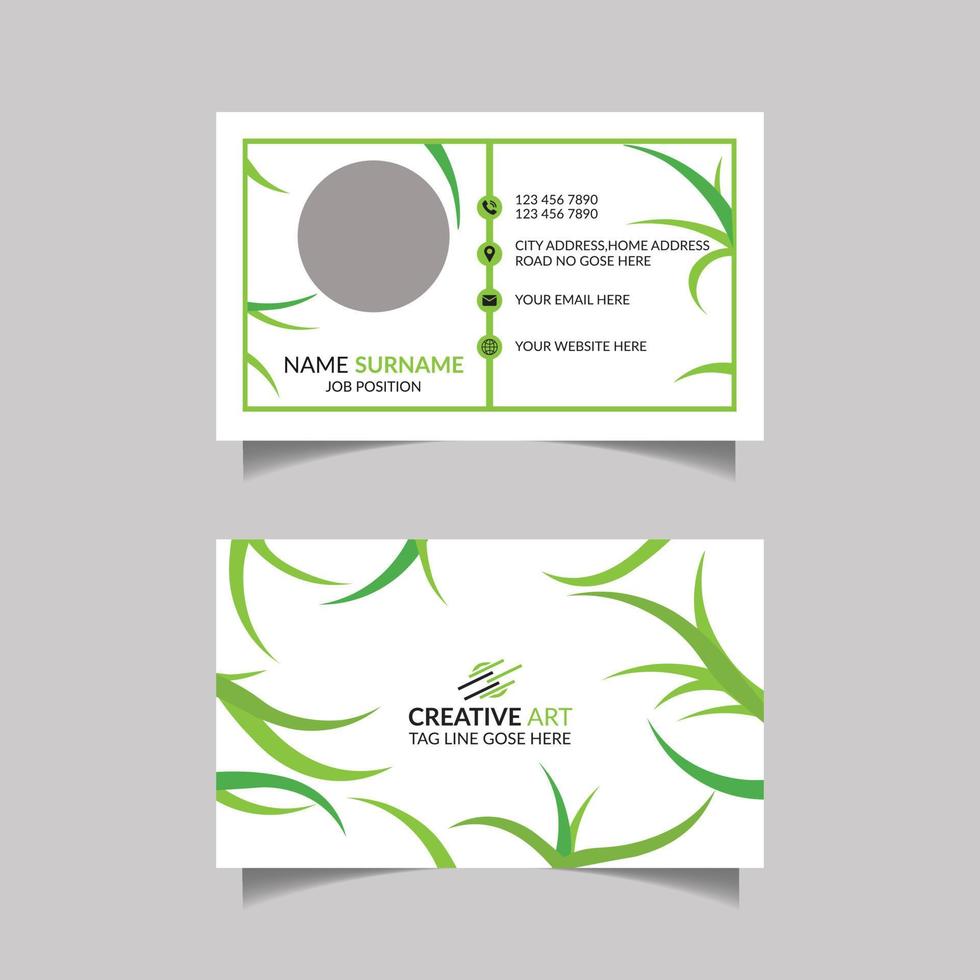 plantilla de tarjeta de visita de hierba verde creativa vector