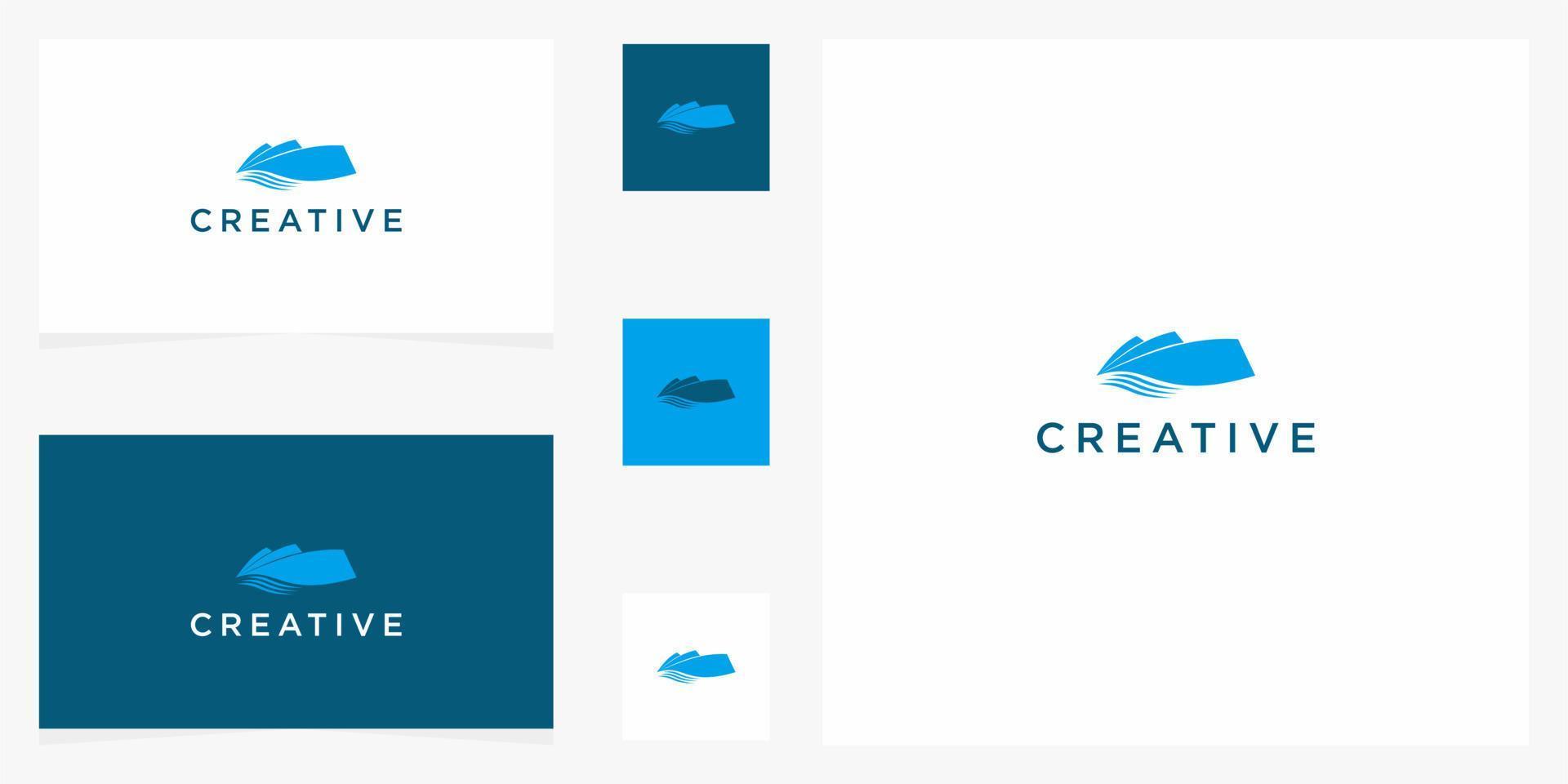 creative ship icon template sea vector