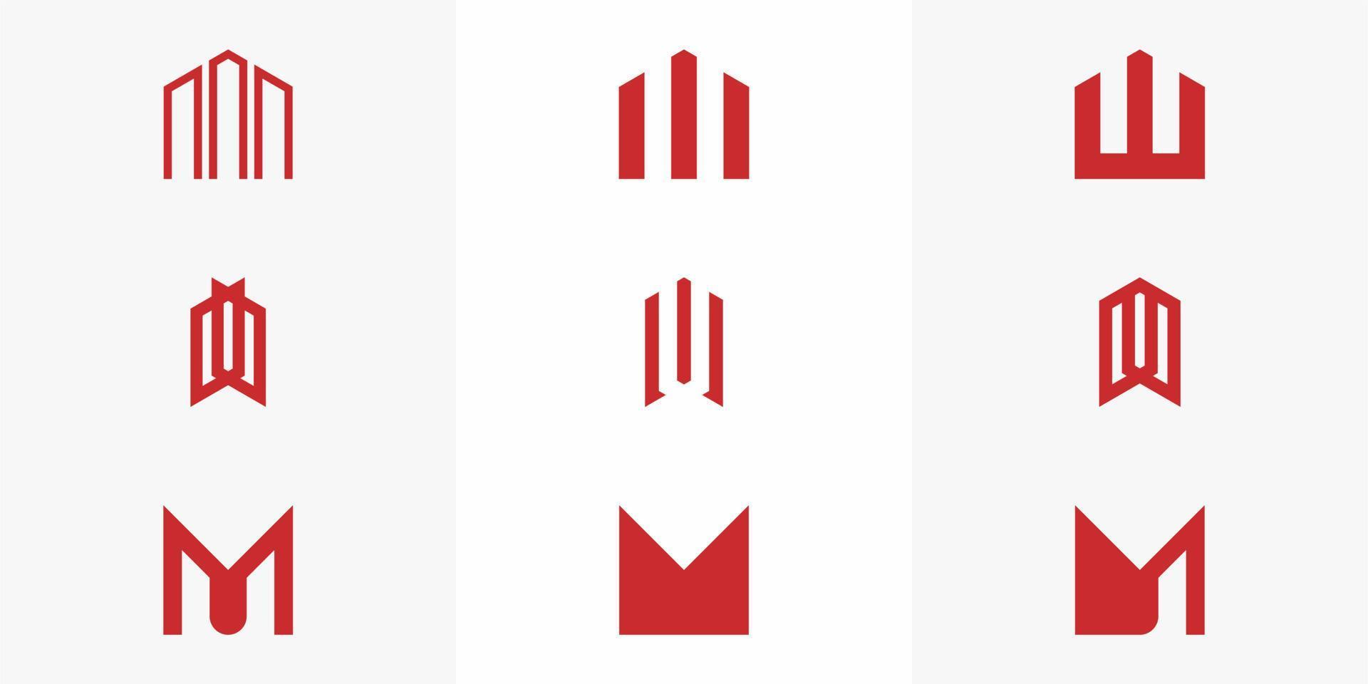 conjunto de plantilla de diseño de logotipo de monograma creativo vector