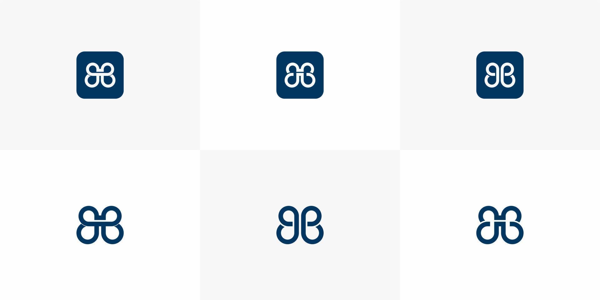 Set of creative monogram Set of creative monogram logo design template letter b and butterfly go design template infinity vector