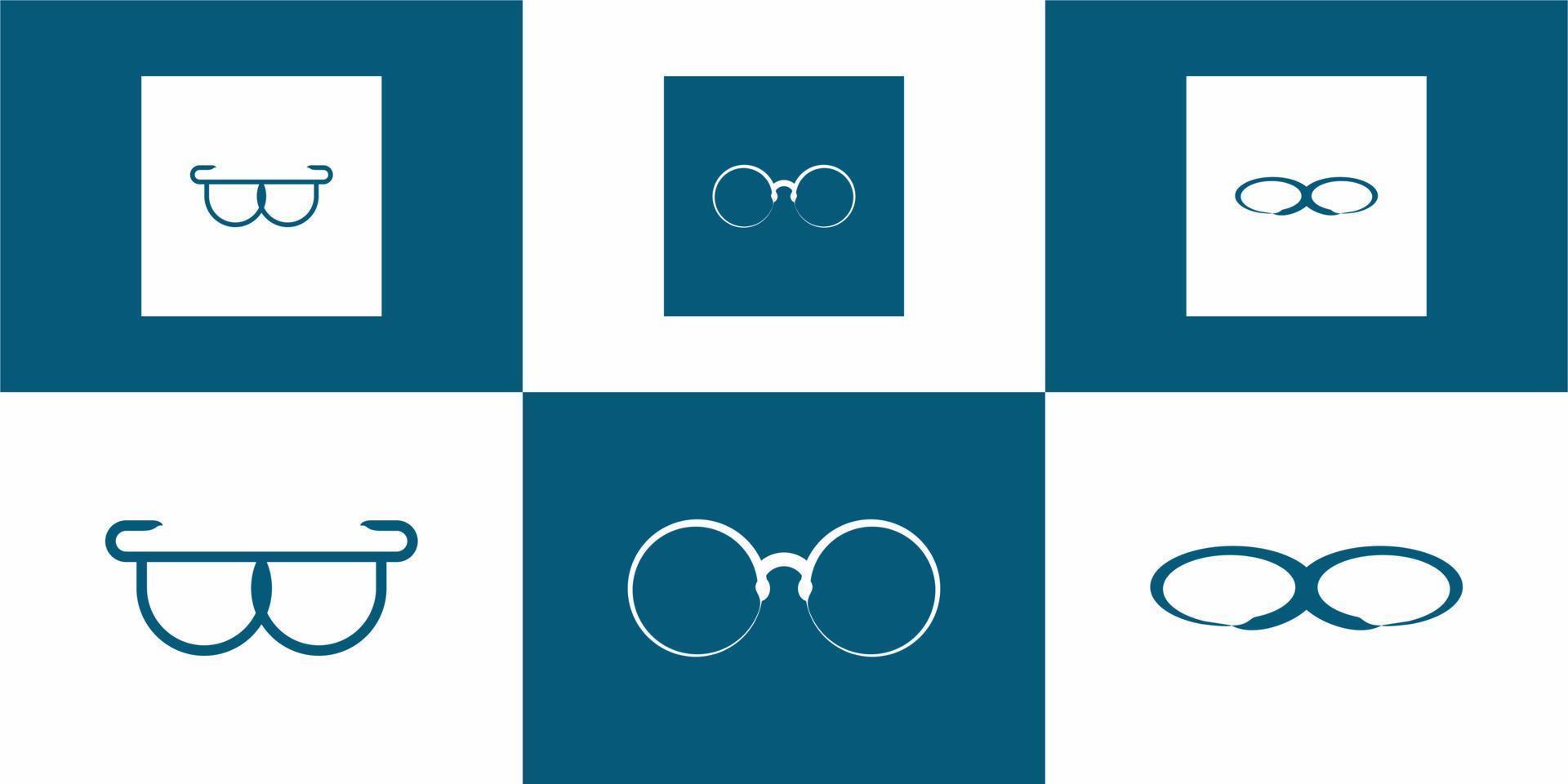 Set of creative monogram logo design template glasses vector