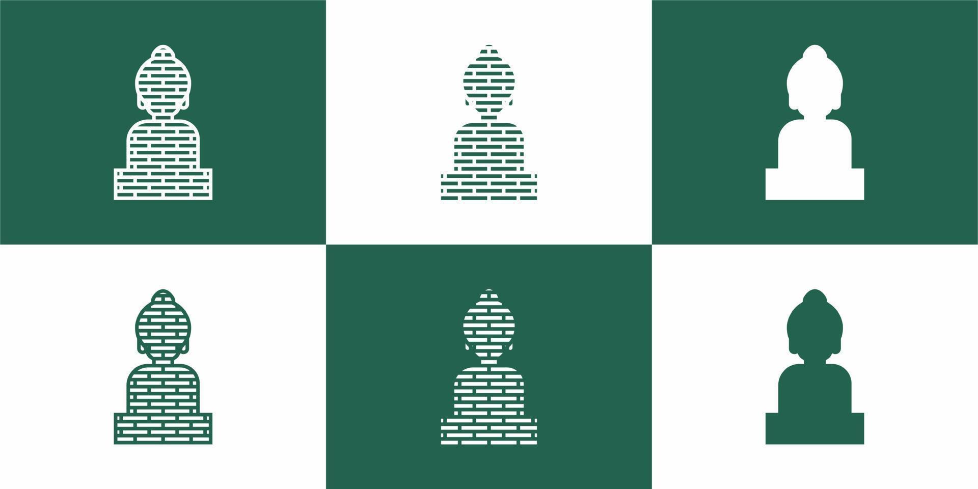 set of creative buddha icon logo template vector