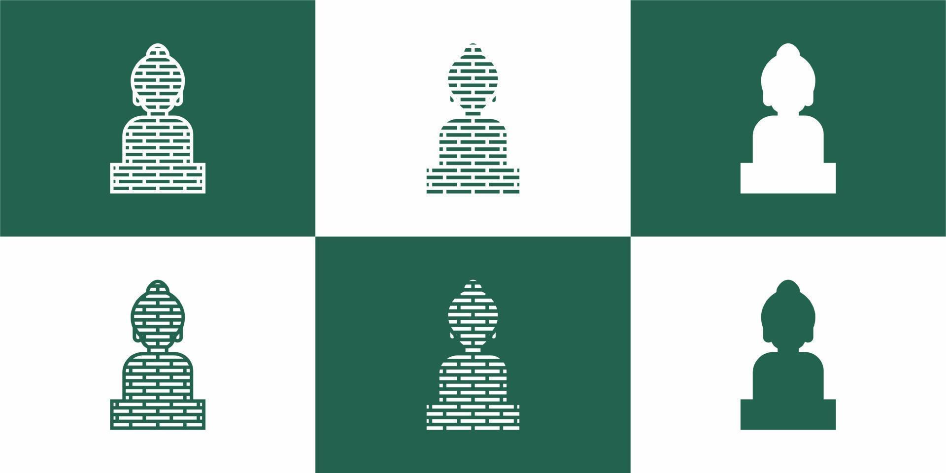 conjunto de plantilla de logotipo de icono de buda creativo vector