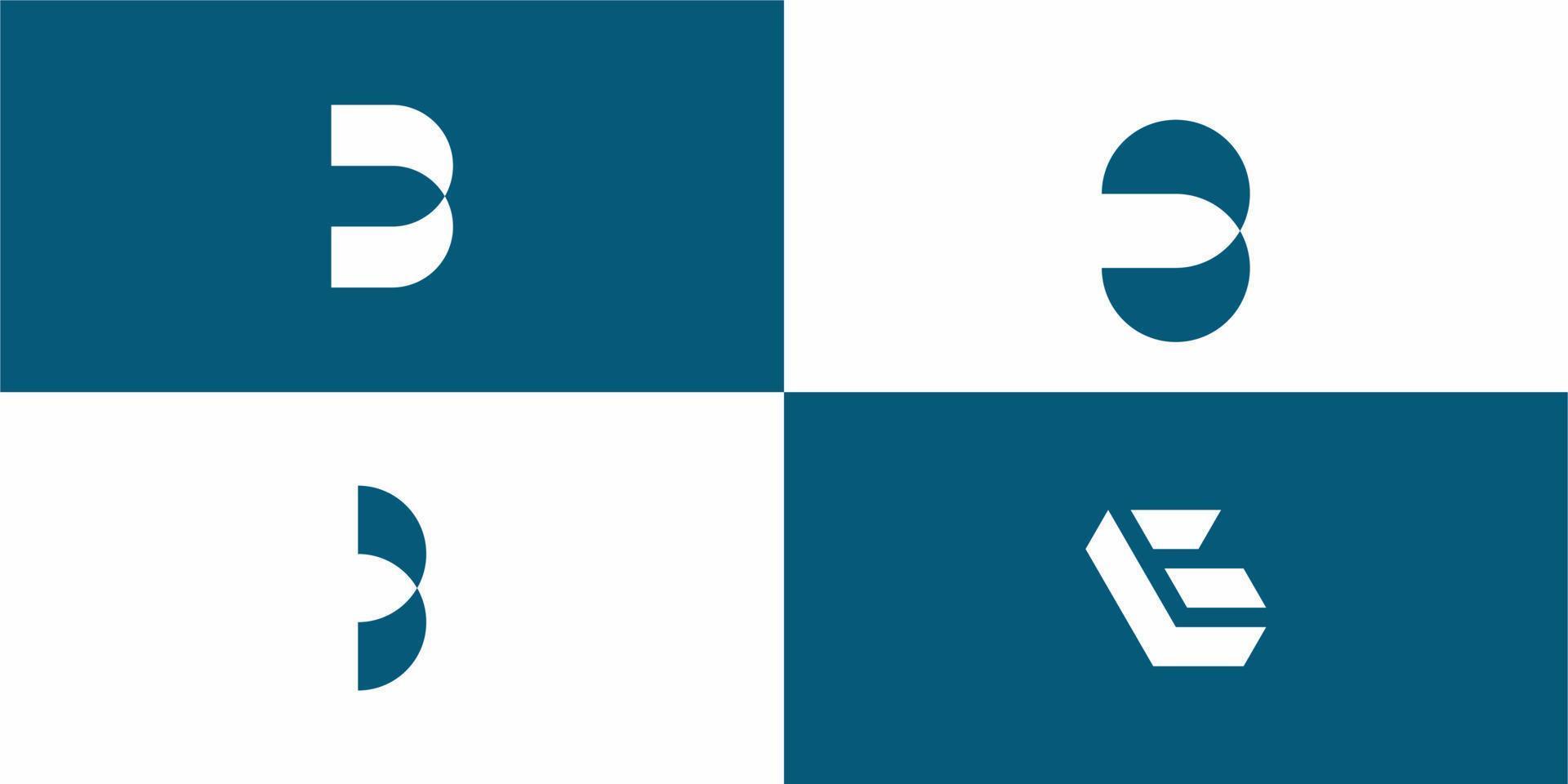 set of monogram letter b icon logo template vector