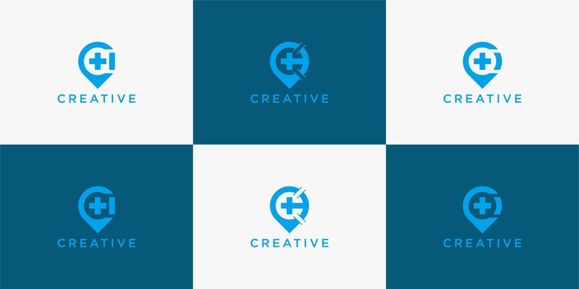 creative of abstract icon logo template business zone plus with letter c vector