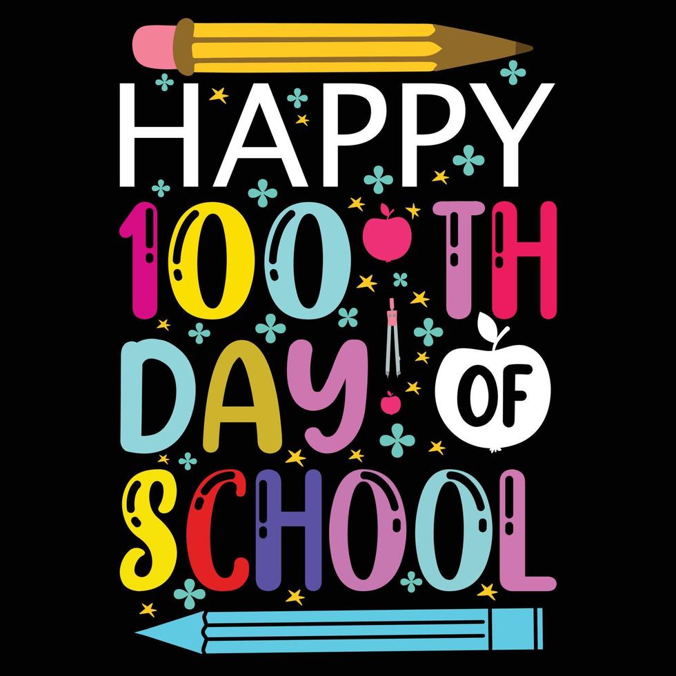 100 Days of school T shirt Design, kids t shirt design, happy first day of school tshirt vector