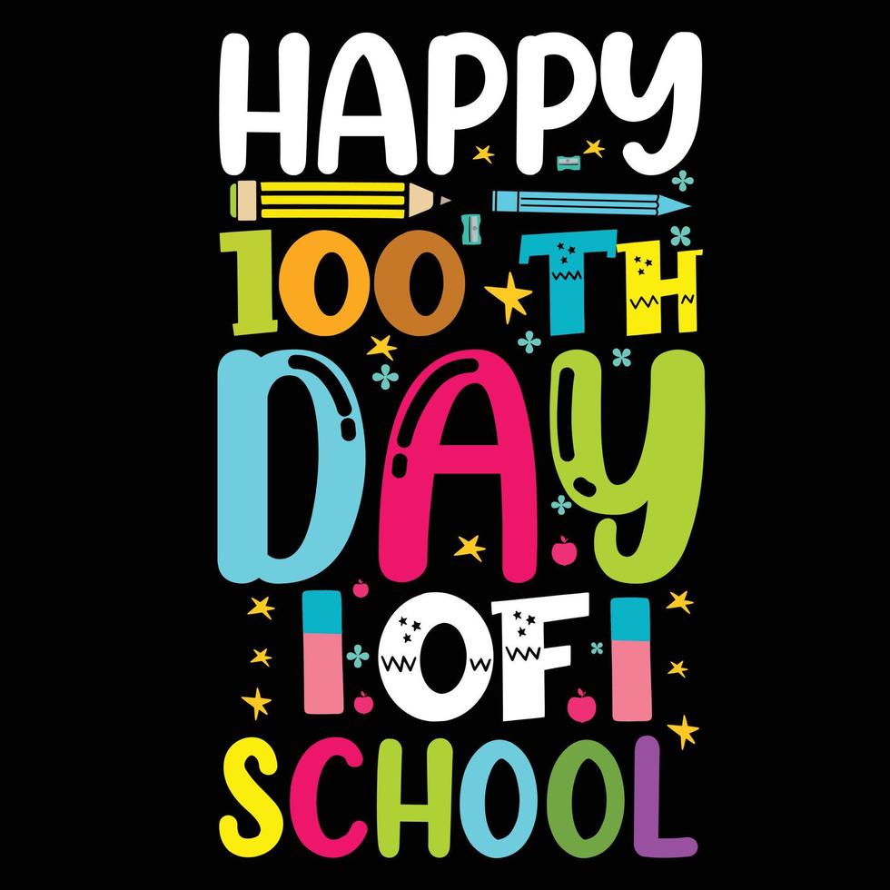 100 Days of school T shirt Design, kids t shirt design, happy first day of school tshirt vector