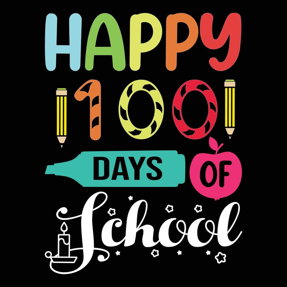 100 Days of school T shirt Design, kids t shirt design, happy first day of school tshirt vector