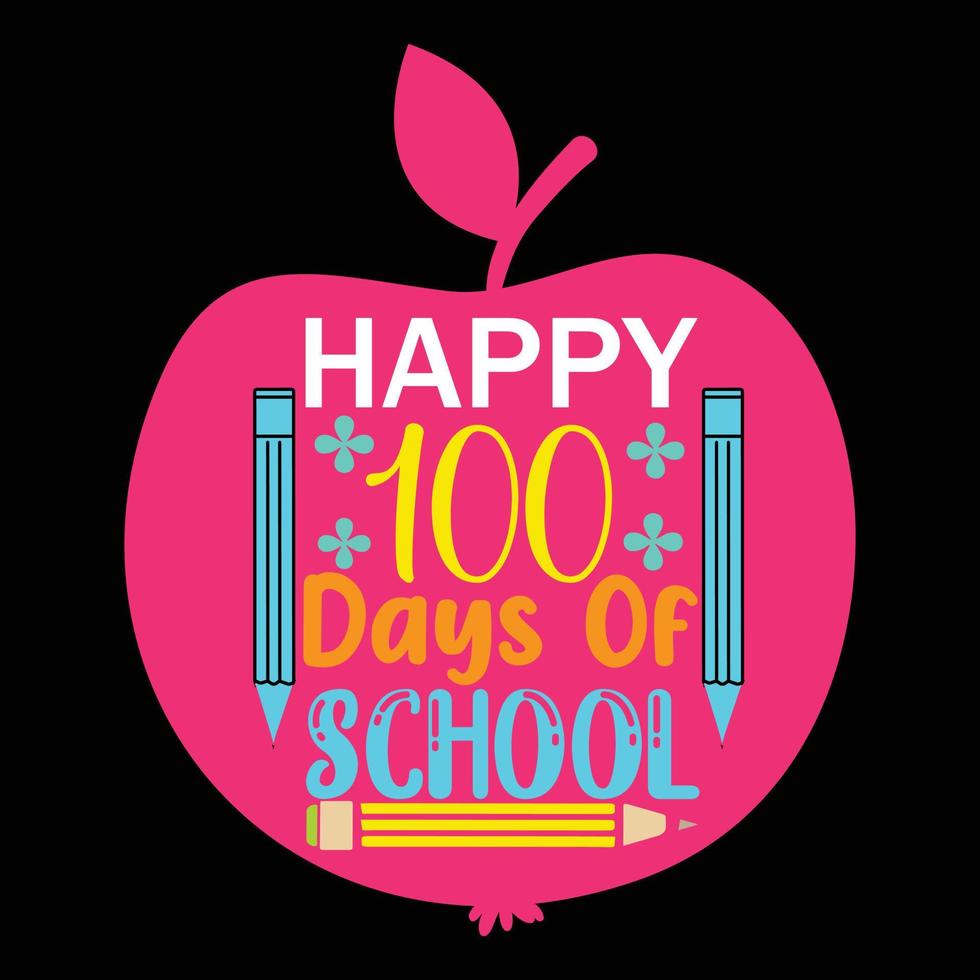 100 Days of school T shirt Design, kids t shirt design, happy first day of school tshirt vector