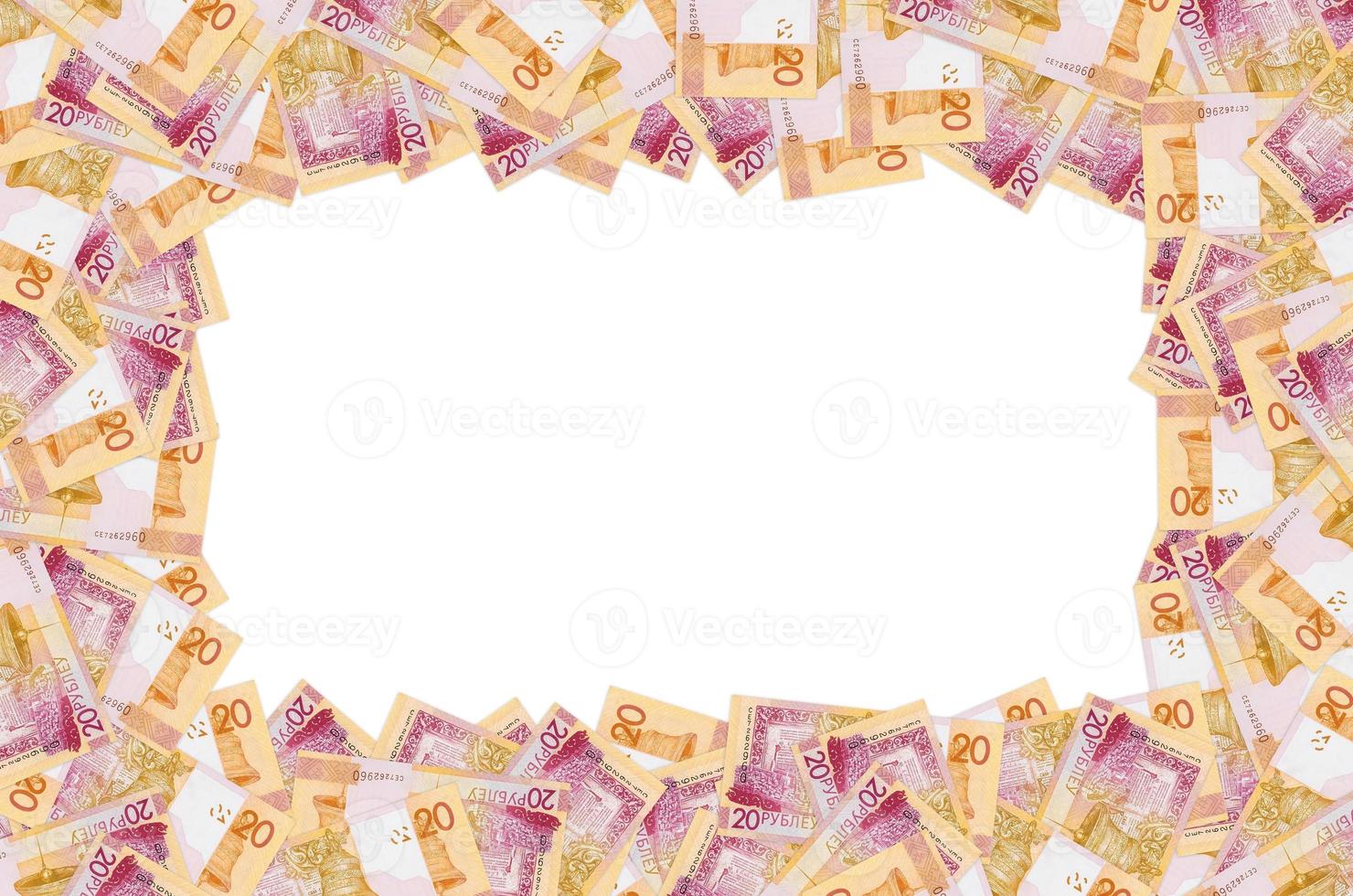 Pattern of new Belarusian money twenty rubles. Developed in 2009 after the Belarusian banknotes denomination photo