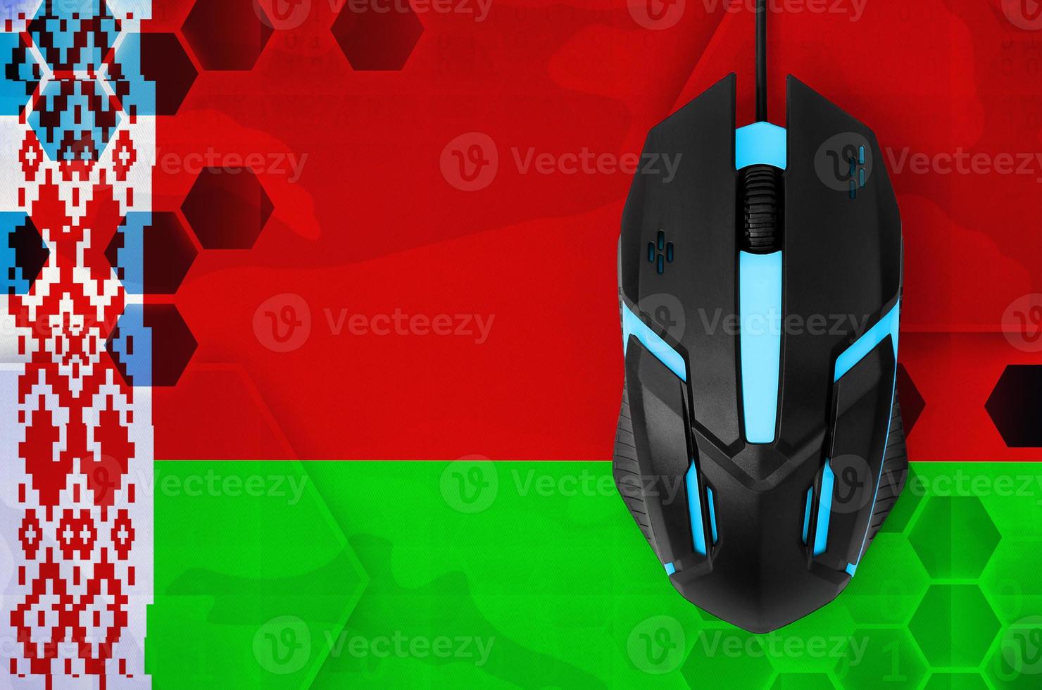 Belarus flag and computer mouse. Concept of country representing e-sports team photo