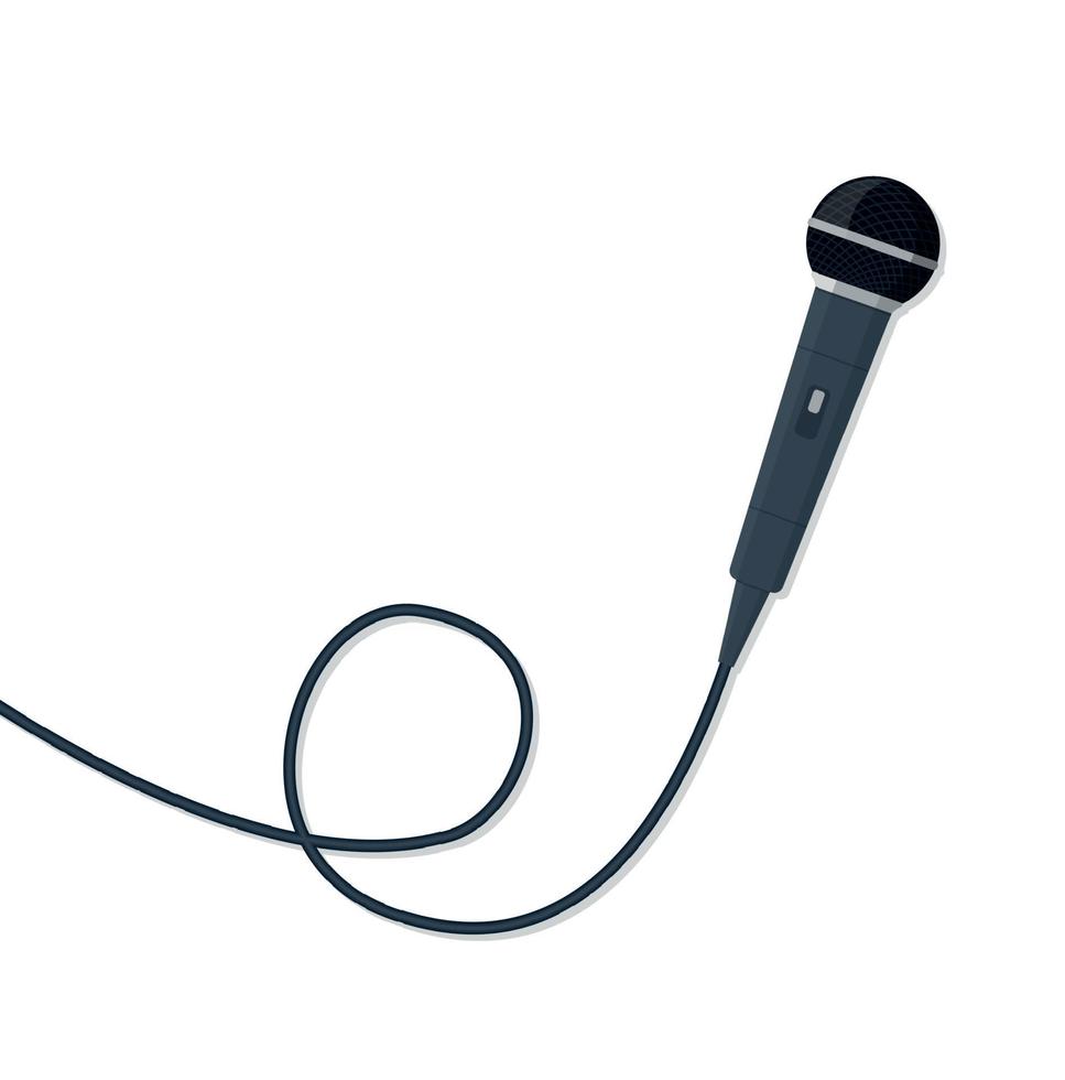 Microphone vector. News illustration. News on television and radio. Interview.Microphone for karaoke vector