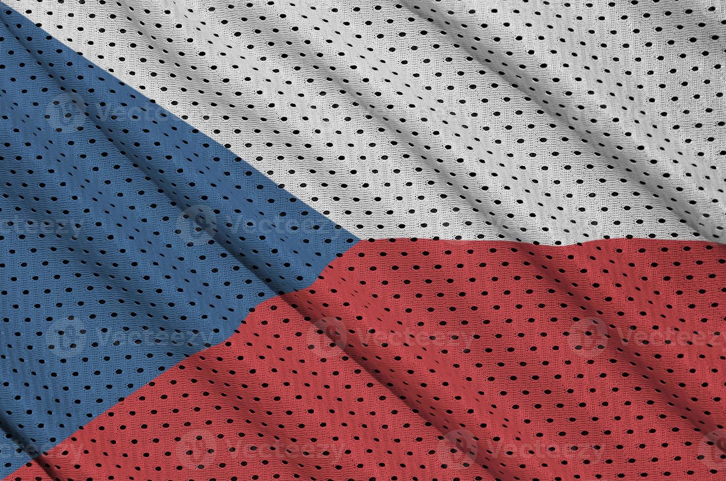 Czech Republic flag printed on a polyester nylon sportswear mesh photo