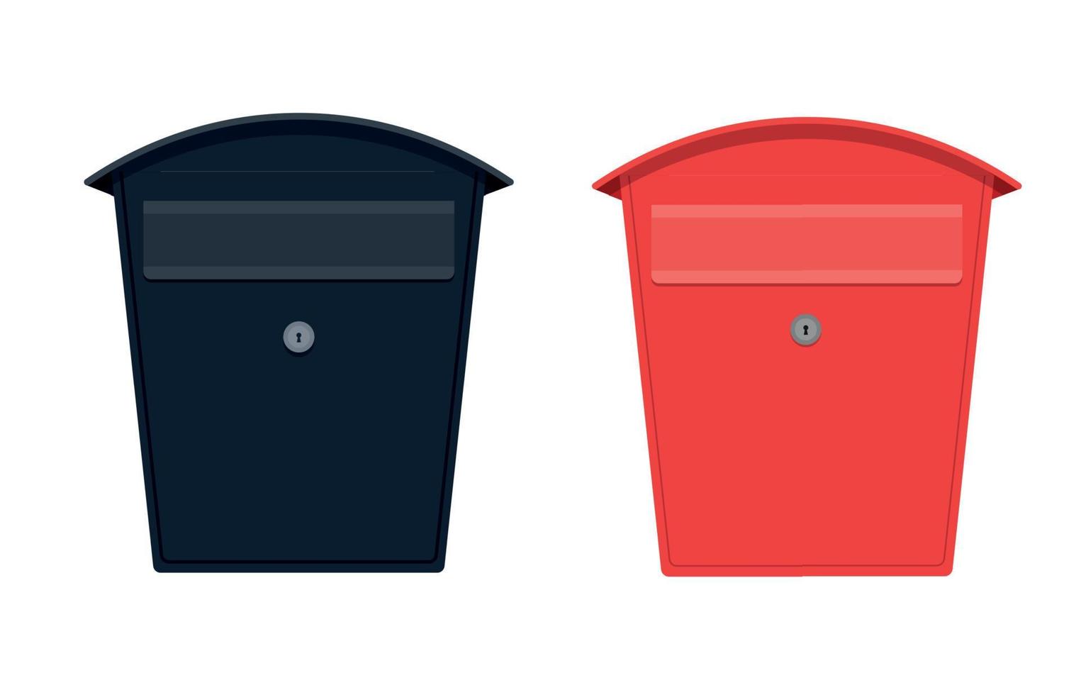 Mailbox vector illustration isolated on white, flat post office box, red mail box cartoon icon