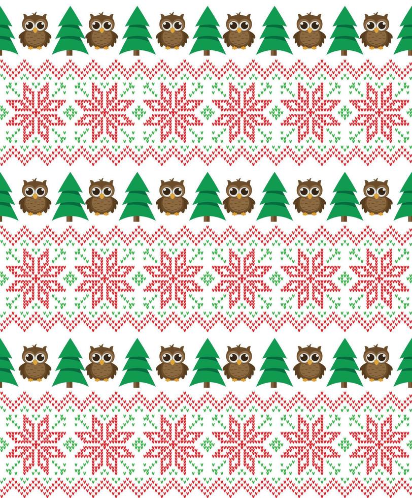 Knitted Christmas and New Year pattern into owls. Wool Knitting Sweater  Design. Wallpaper wrapping paper textile print. 14003144 Vector Art at  Vecteezy