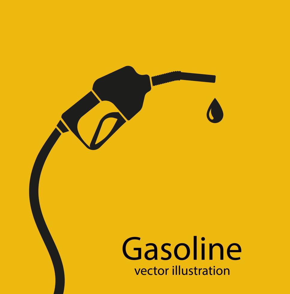 Creative vector illustration of fueling nozzle gasoline, diesel, gas