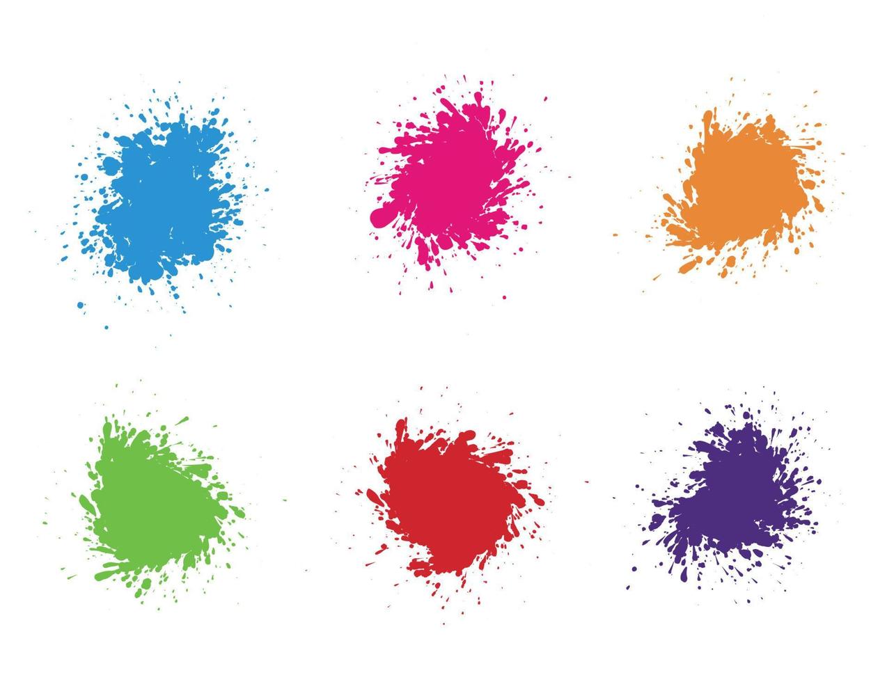 Vector paint splatters.Colorful paint splashes.