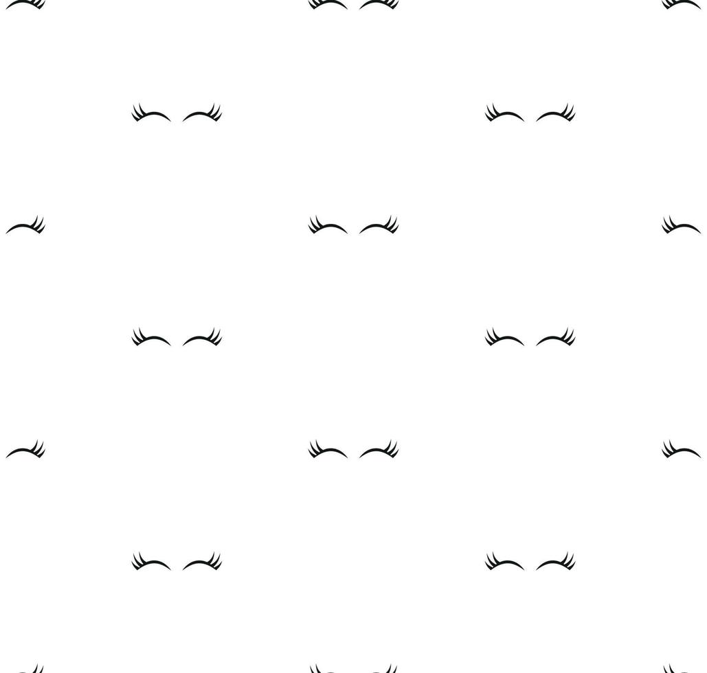 Seamless pattern with closed eyes. Vector background.