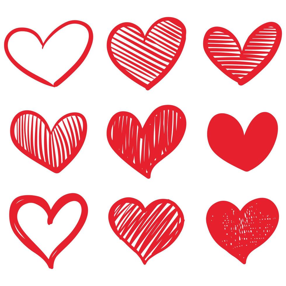 Doodle sketch style of hearts icon vector illustration for concept design.