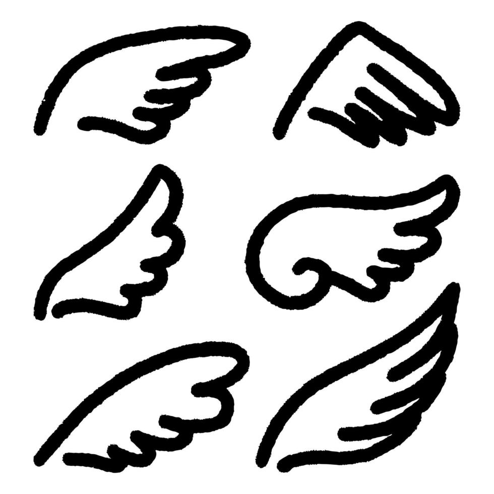 Doodle sketch style of Abstract Wings cartoon hand drawn illustration