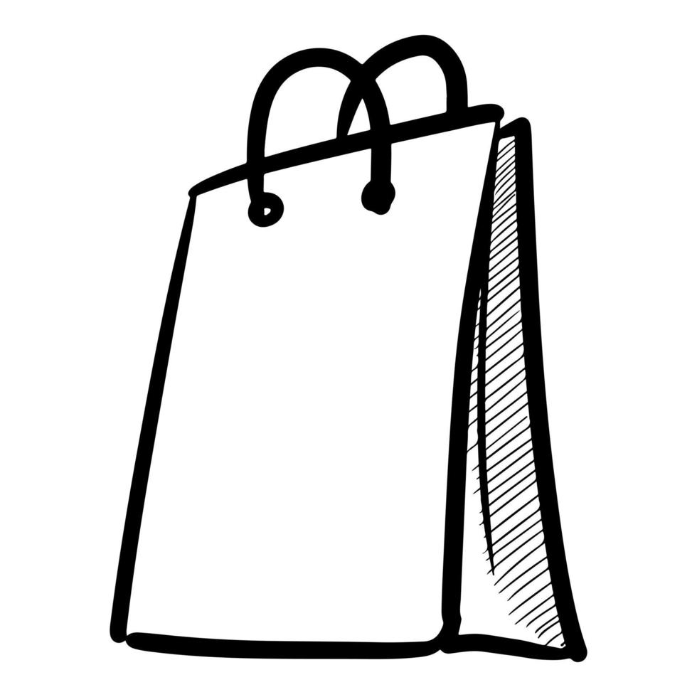 Doodle sketch style of paper bag cartoon hand drawn illustration for concept design. vector