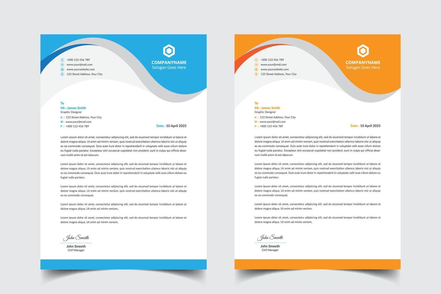 Letterhead Template Design vector