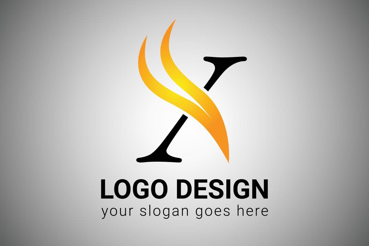 Letter X logo design with yellow and orange Elegant Minimalist Wing. Creative X letter Swoosh Icon Vector Illustration. X Letter Logo Design with Fire Flames and Orange Swoosh Vector Illustration.