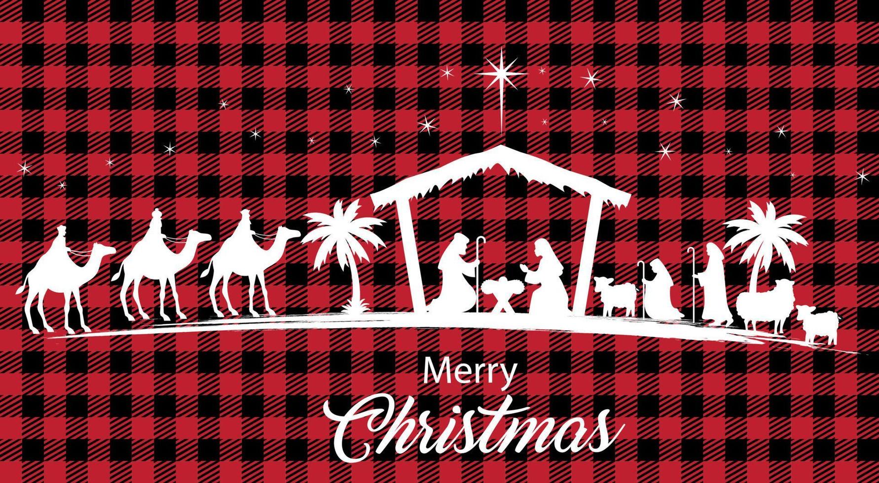 Christmas and New Year pattern at Buffalo Plaid. Festive background for design and print esp10 vector