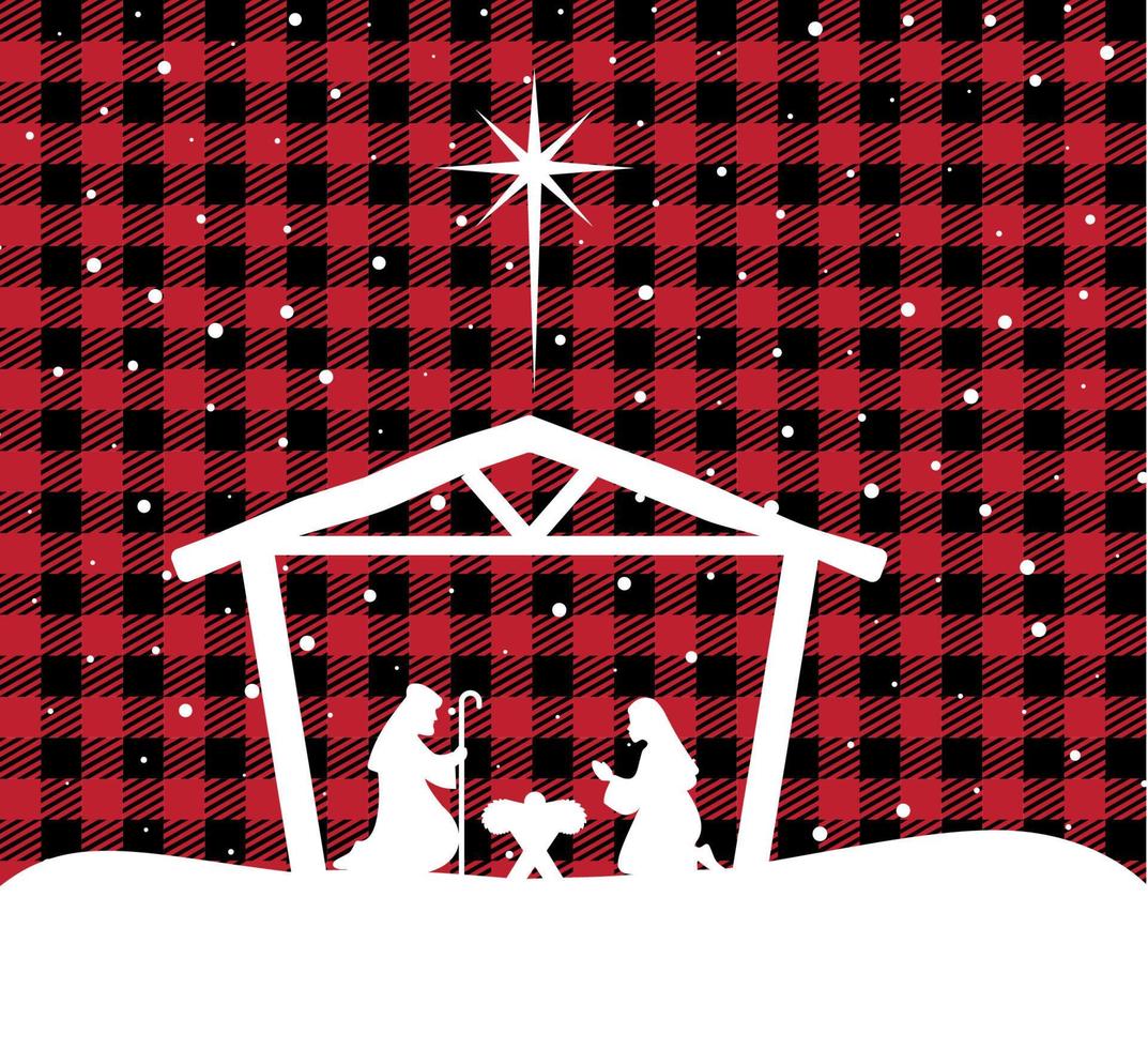 Christmas and New Year pattern at Buffalo Plaid. Festive background for design and print esp10 vector