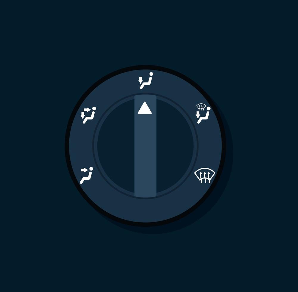 Car climate control with air condition button, vector design