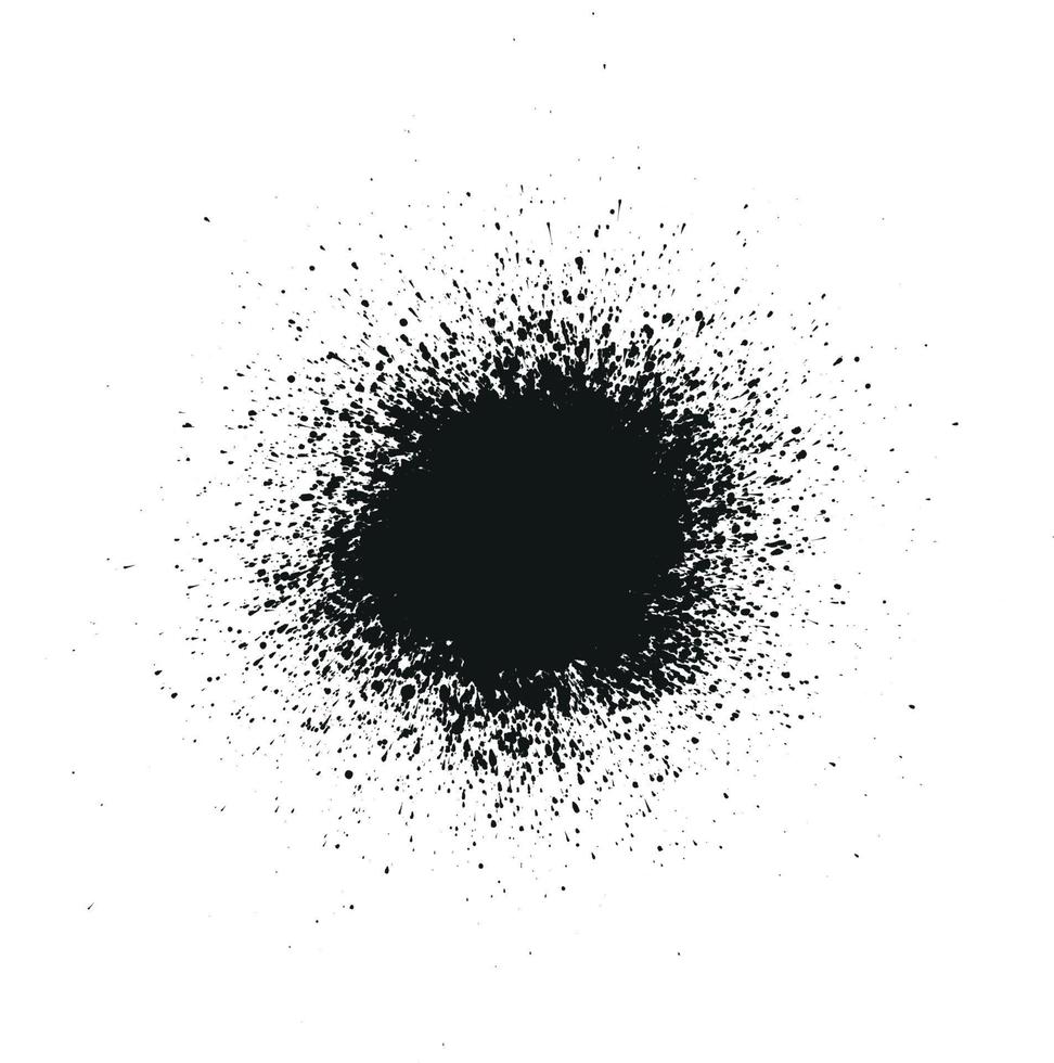 Abstract black Ink splash background, grunge vector design template - paint brush