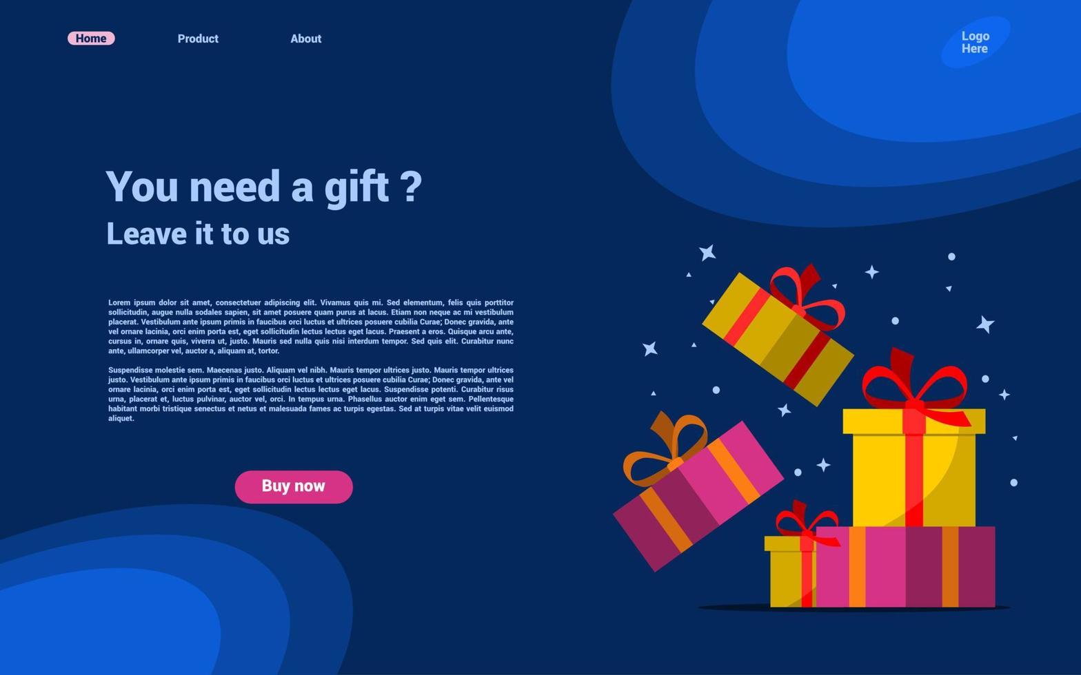 gift making service landing page vector