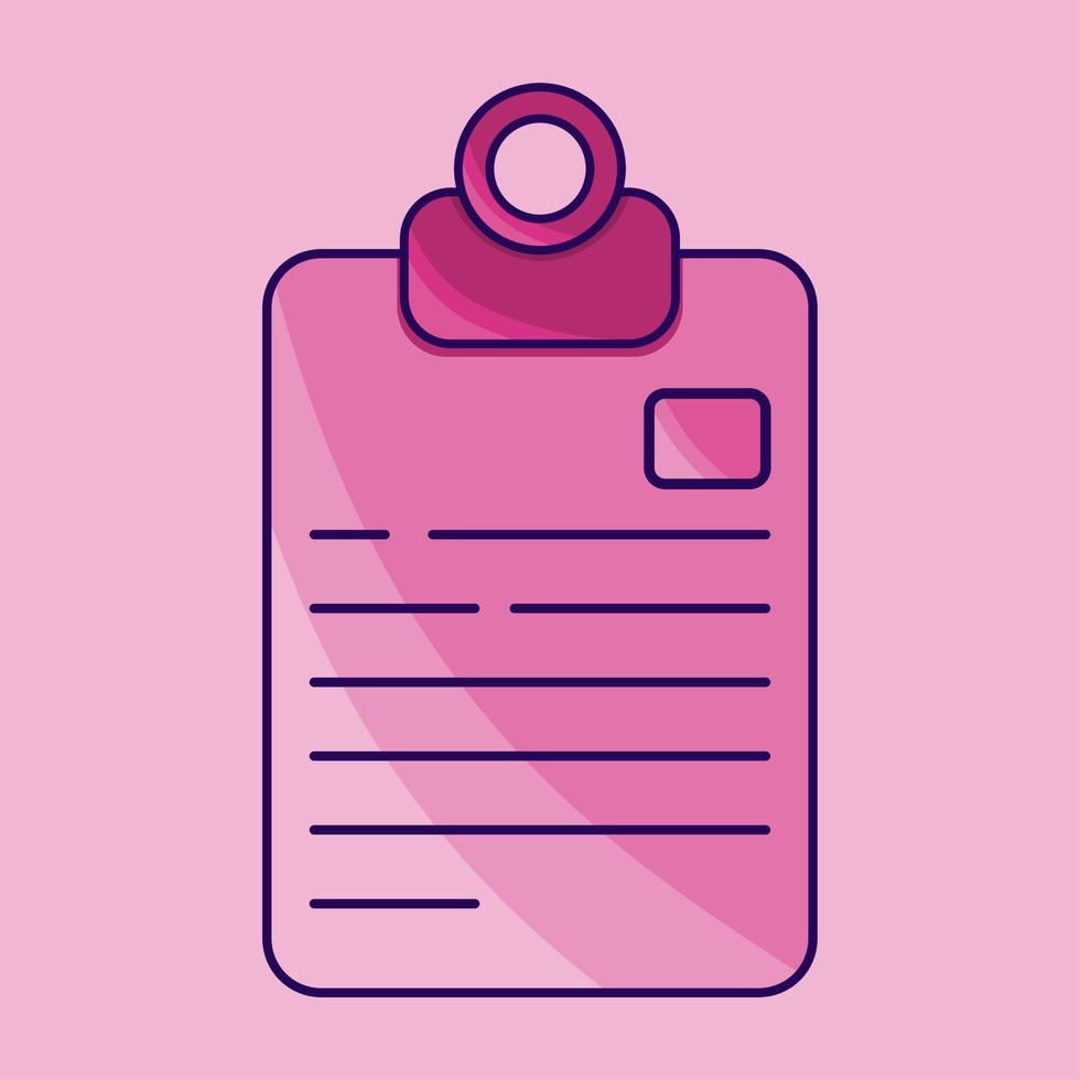a pink note icon vector