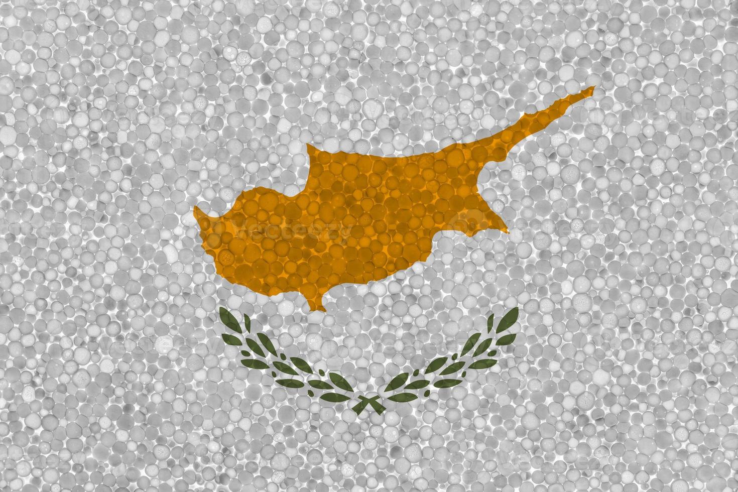 Flag of Cyprus on styrofoam texture photo