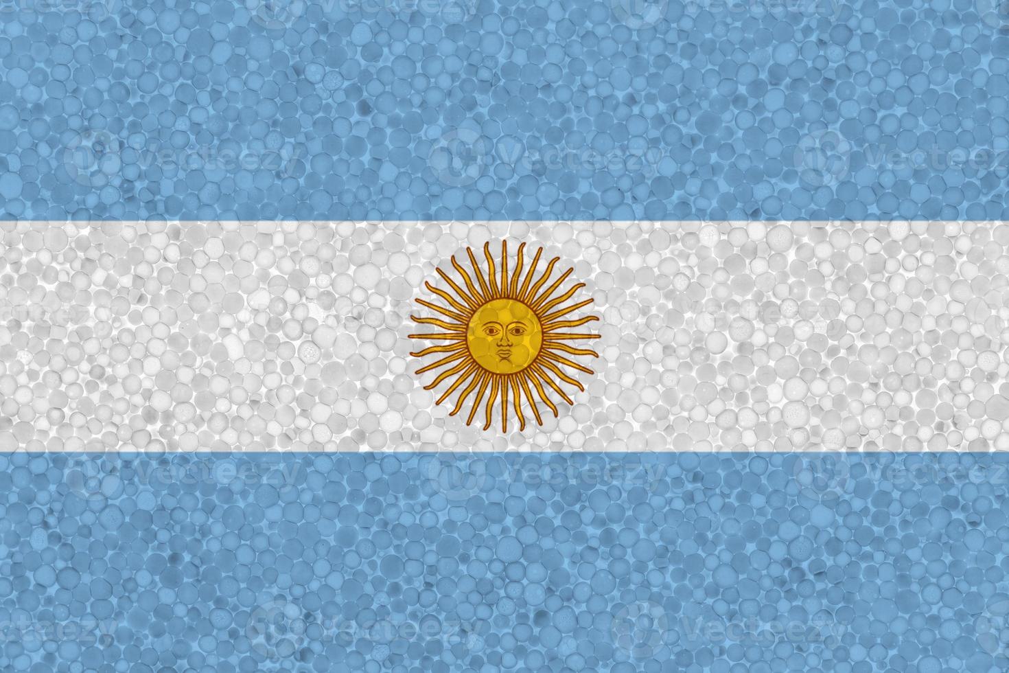 Argentina flag on styrofoam texture photo